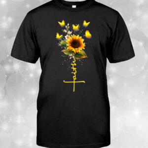 Vintage Faith Cross Sunflower T-Shirt